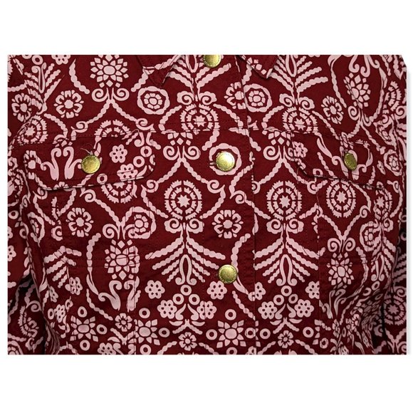 Liz Claiborne New York Button Front Jean Jacket Henna Red Size 16 - Picture 3 of 11
